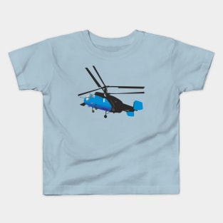 Black and Blue Helicopter Kids T-Shirt